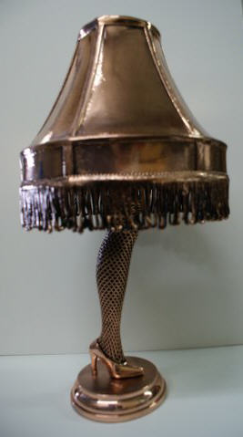 Bronzed Lamp and Shade